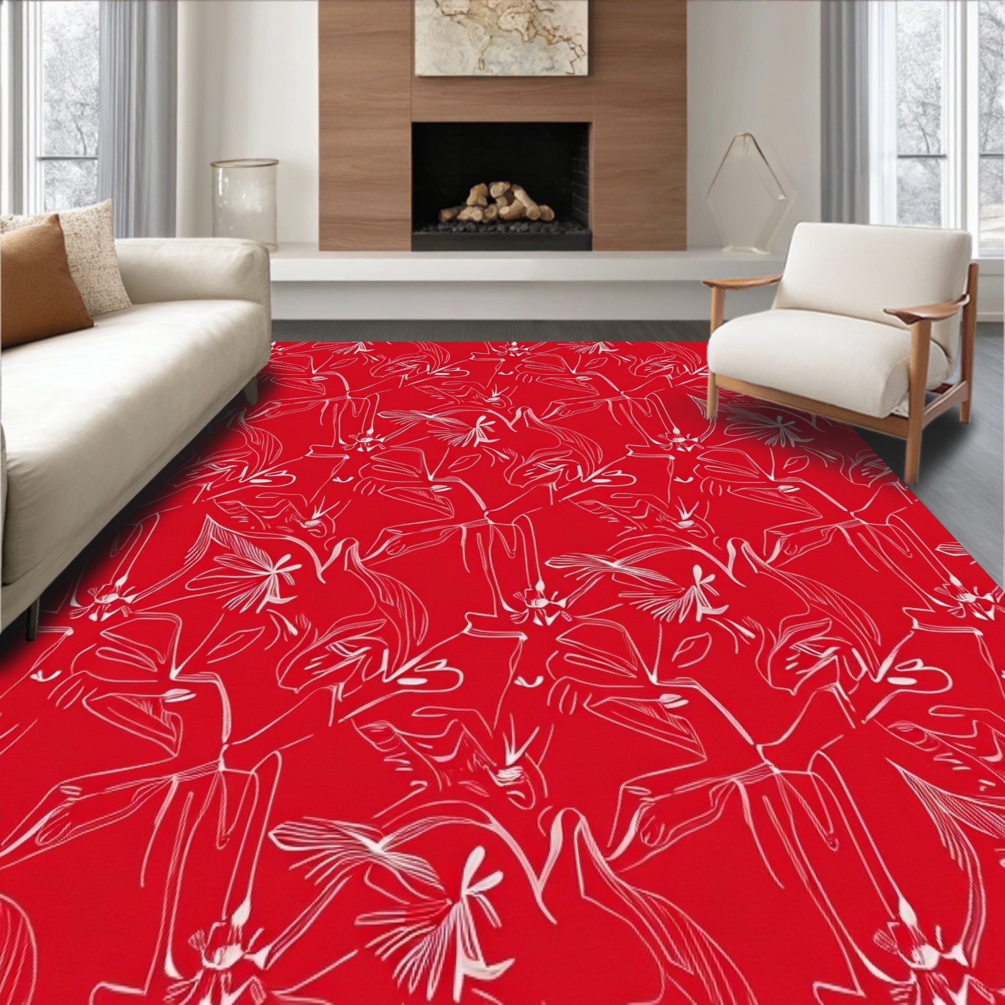 Joyful Yuletide Celebration Flooring Accent(Red)