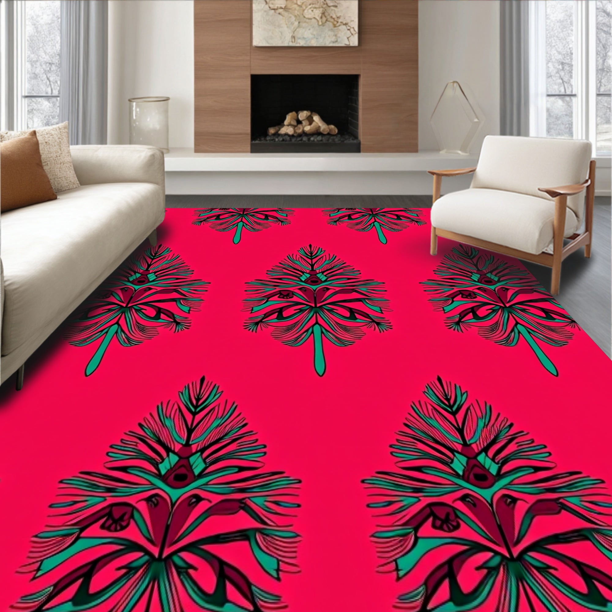 Artisan Seasonal Decorative Floor Cover(Red)