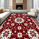 Festive Yuletide Interlocking Nordic Snowflake Holiday Pathway(Red)