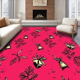Yuletide Accent with Traditional Bell and Holly Leaf Motifs(Pink)