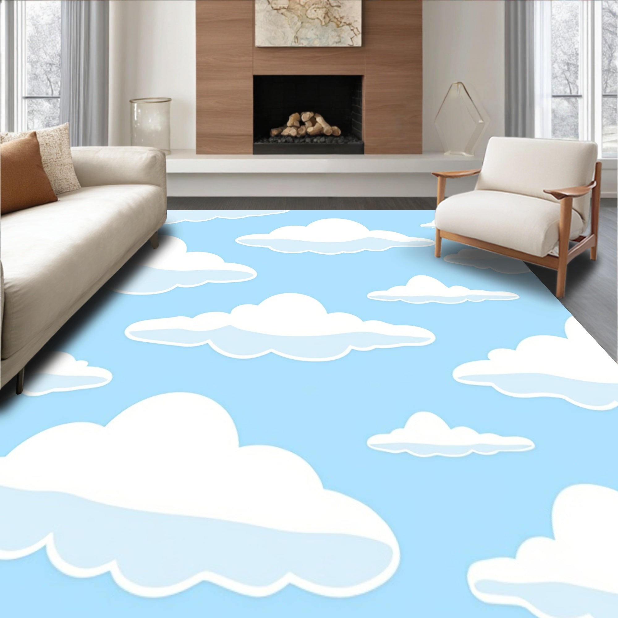 Cumulus Dream Texture Cloud Inspired Abstract Design(Blue)