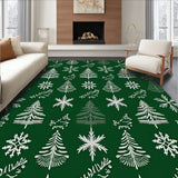 Festive Pine Tree Snowflake Half Moon Decorative Anti Slip Floor(Green)