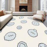 Farmhouse Sheep Motif Tufted Decorative Area Covering(Ivory)