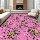 Autumnal Fantasy Grove with Spotted Patterned Foliage and Playful Wildlife(Pink)