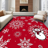 Holiday Snowflake Mosaic Featuring Jolly Snowman Illustration(Red)