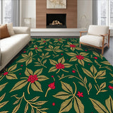 Vintage Holly Wreath Area with Traditional Festive Motifs(Green)