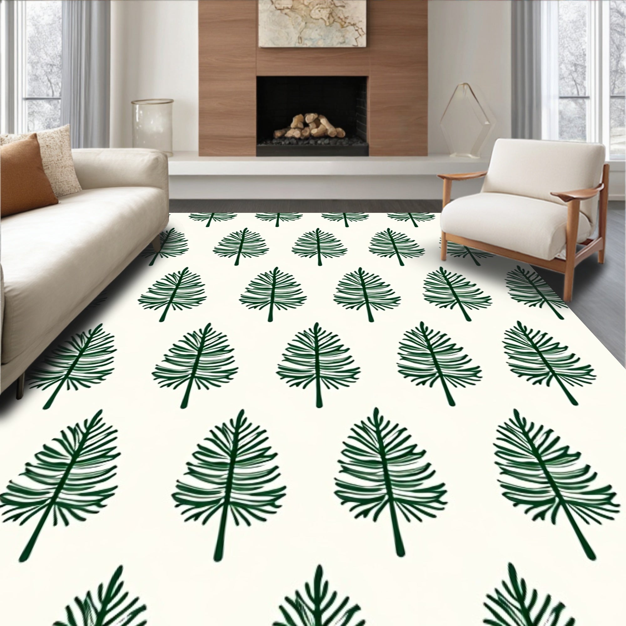 Nordic Spruce Pathway Embellishment With Wintery Charm(White)