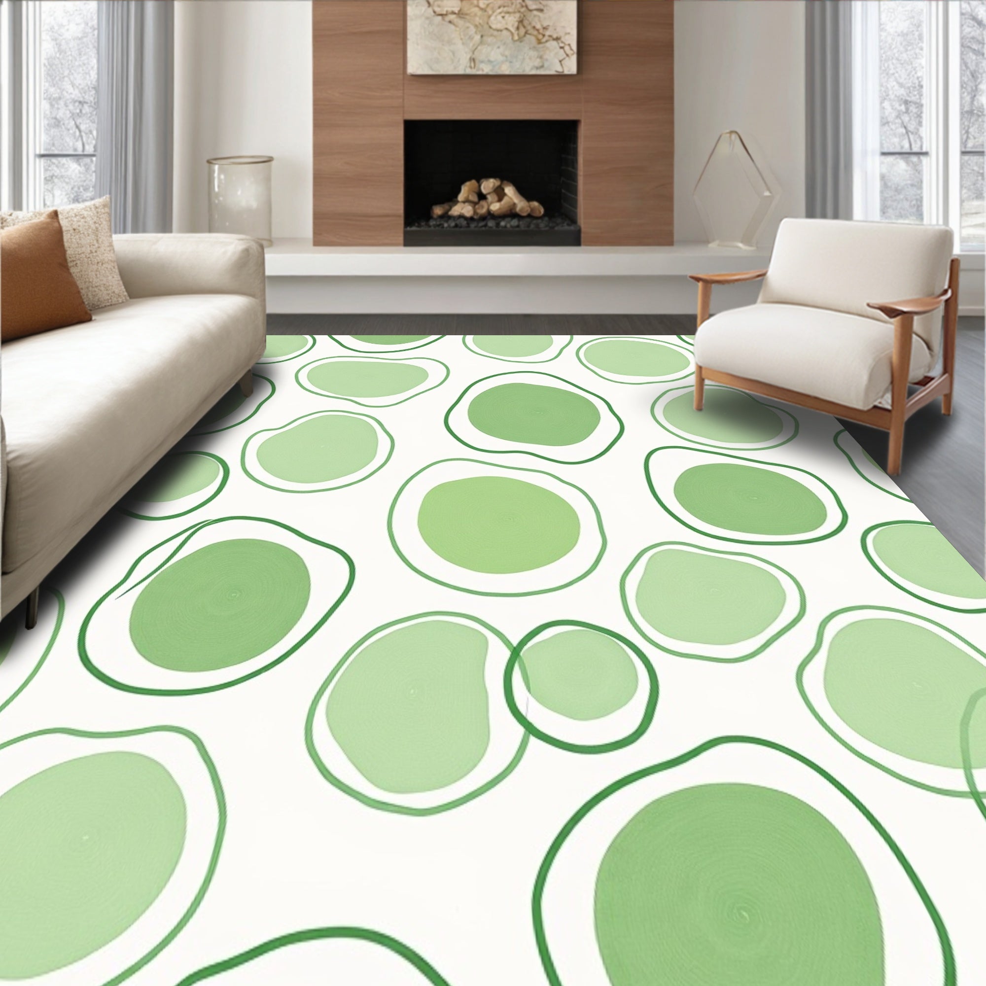 Serene Nimbus Outline with Flowing Forms(Green)