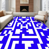 Abstract Mosaic Tiles with Alternating Color Blocks (Blue)