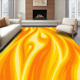 Abstract Flames Motif Featuring Amber and Golden Yellow Tones(Orange)