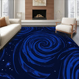 Celestial Swirl Abstract Modern Contemporary Luxury (Blue)