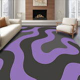 Abstract Cascade Interlocking Waves with Misty Charcoal Details(Purple)