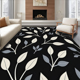 Abstract Botanical Silhouettes with Delicate Leaf Motifs(Black)