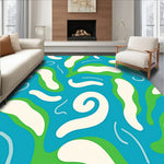 Interlocking Wave Motif with Abstract Coral Accents (Blue) - ODIKA