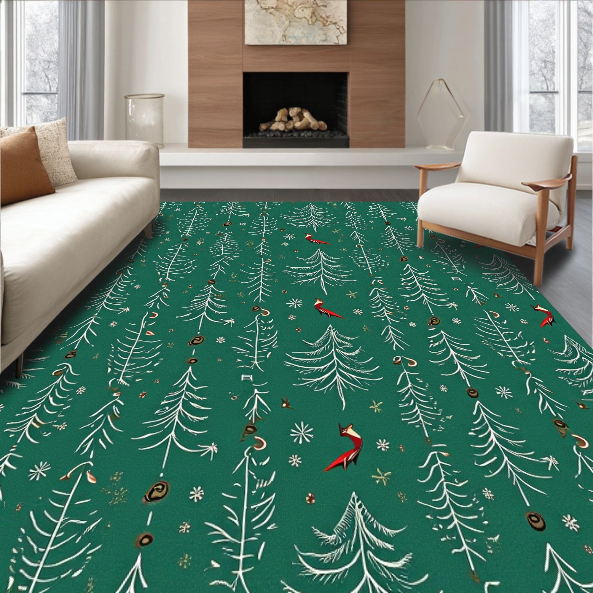 Joyful Winter Woodland Spruce Needle Hallway(Green)