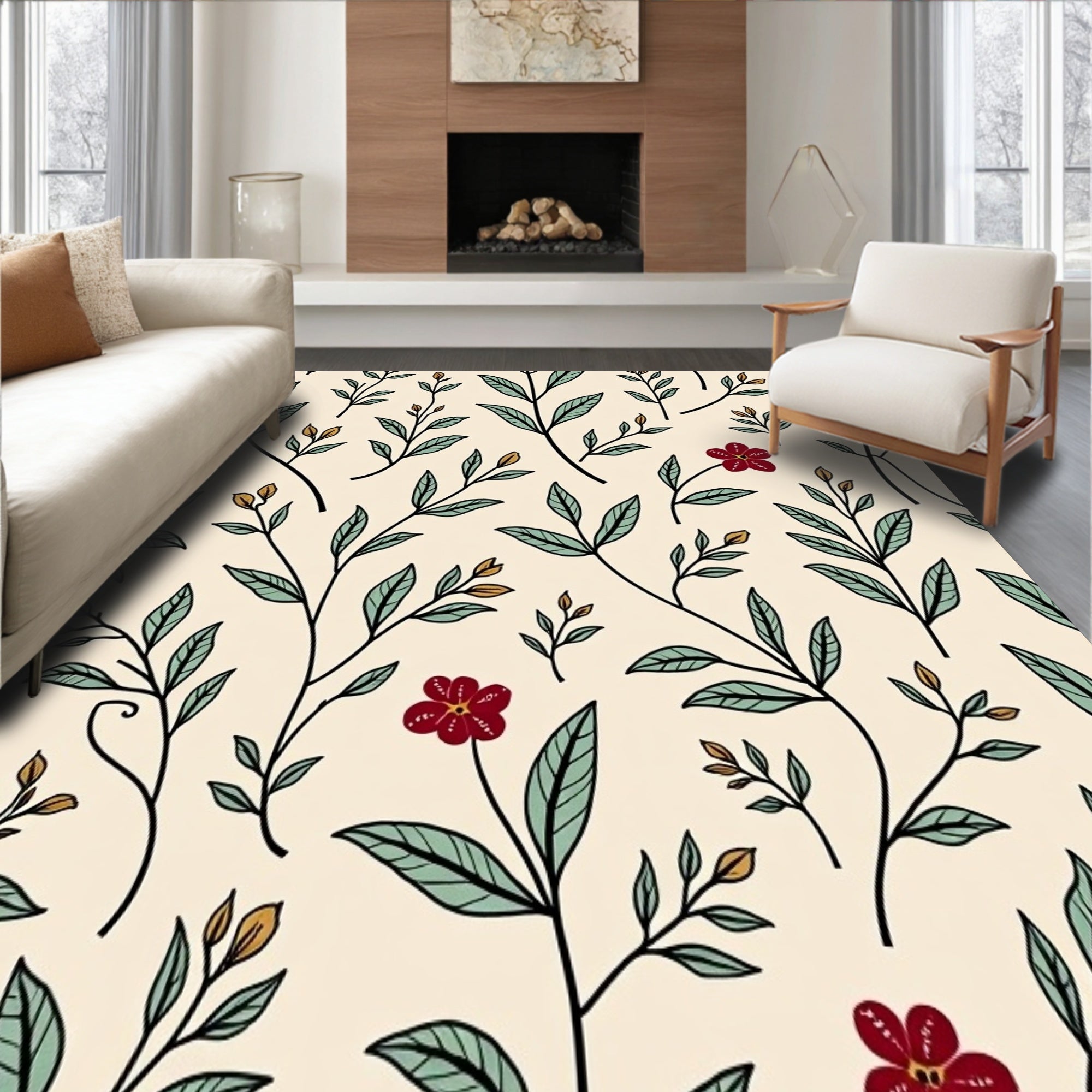 Elegant Arabesque Holiday with Botanical Vine(Ivory)