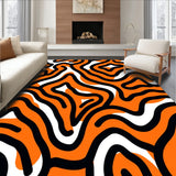 Monochrome Wave Interlocking Stripe Contemporary Artistic Motif(Orange)
