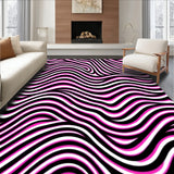 Abstract Wave Ripple Slip Resistant Floor Cover(Pink)