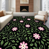 Petal Cascade Showcasing Boho Florals and Flowing Vine (Black)