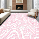 Cloud Swirl Textured Velvet Comfort Modern Decorative Accent (Pink)
