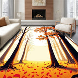 Dreamy Woodland Path Under Glowing Sky(Orange)