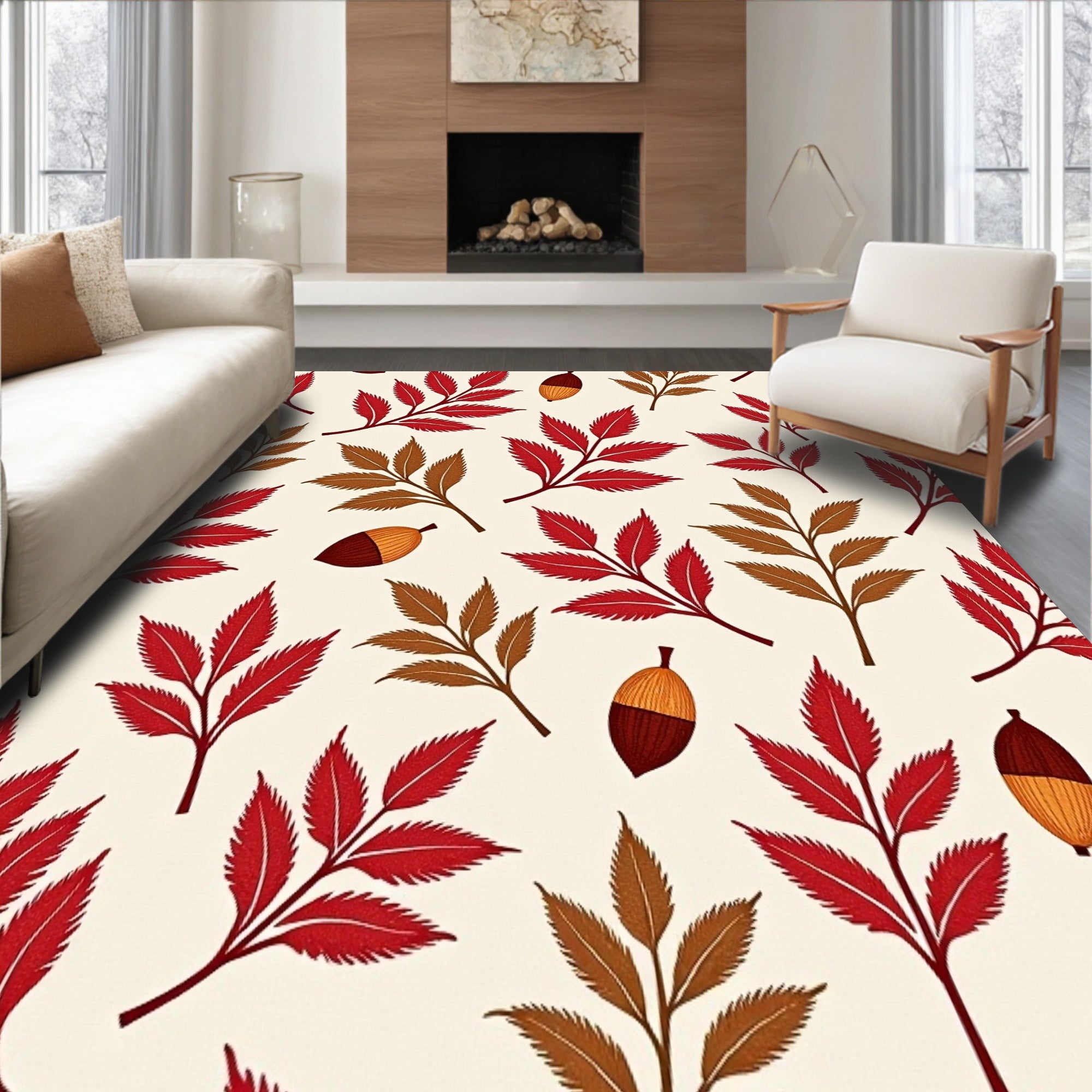 Enchanted Winter Woodland Tapestry Elegant(Red)