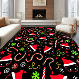 Festive Cats Illuminated with Whimsical Holiday Motifs and Twinkling Accents(Black)