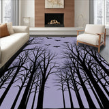 Haunted Forest with Shadowy Bats and Gnarled Trees(Purple)