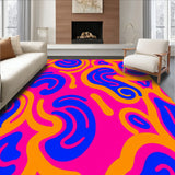 Vibrant Swirl Spiral Contemporary Abstract Design Floor Covering(Pink)