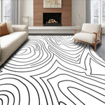 Abstract Ripple Contour Sophisticated Stylish Deluxe Ornate (Black) - ODIKA