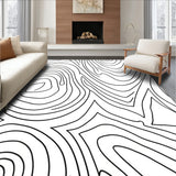 Abstract Ripple Contour Sophisticated Stylish Deluxe Ornate (Black) - ODIKA