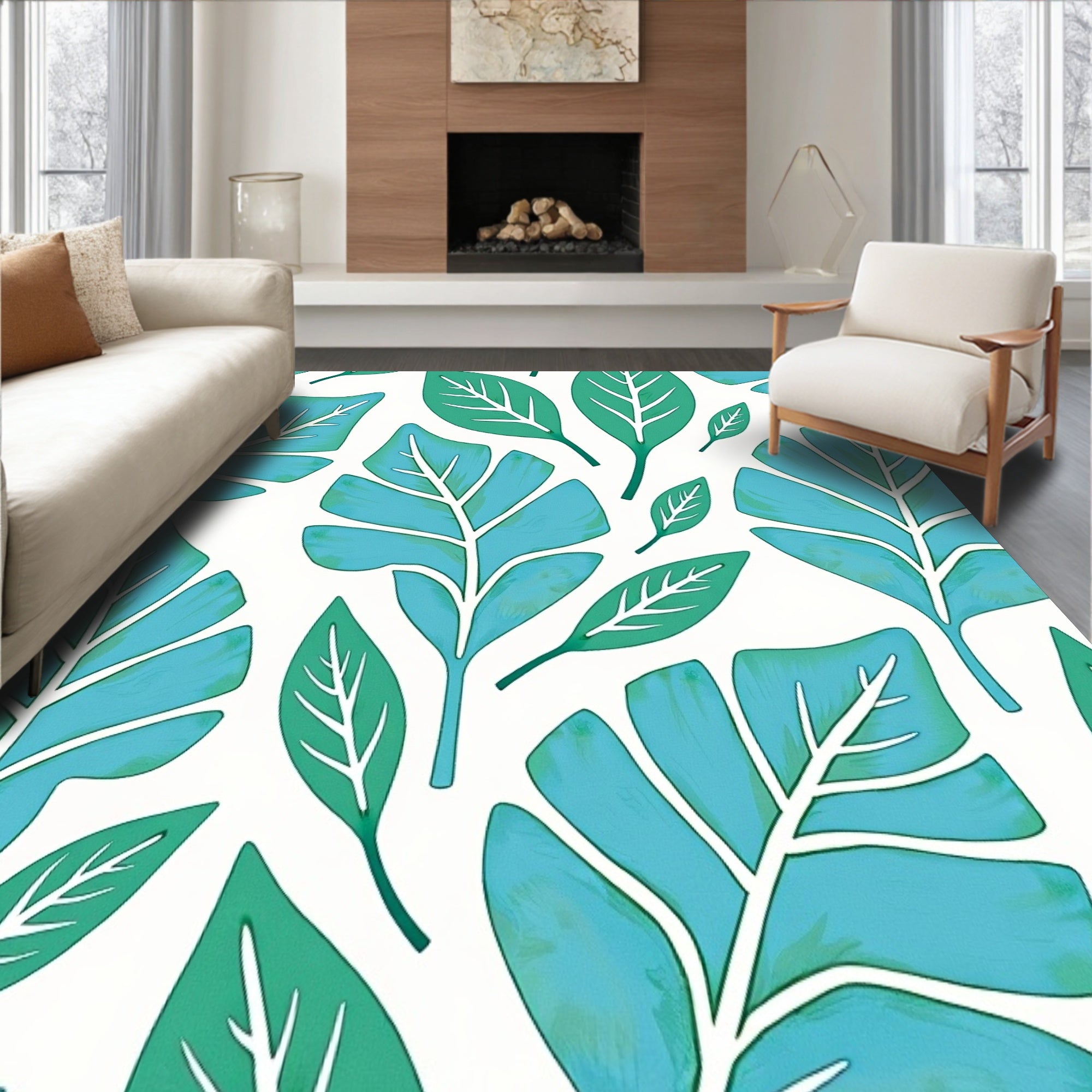 Botanical Dreamscape with Flourishing Leaf (Blue) - ODIKA
