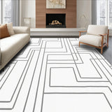 Artisan Maze Inspired Interlocking Pathway Abstract Motif (White)