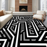 Abstract Maze Featuring Interlocking Angular Paths(Black)