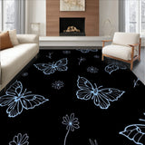 Nocturnal Winged Elegance Boho Insect Floral Artistic Decorative (Black)