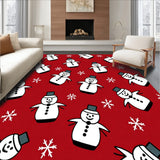 Festive Snowman Area with Holiday Motifs(Red)