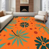 Serene Sunset Canopy with Exotic Ferns and Abstract Animal Inspired(Orange)