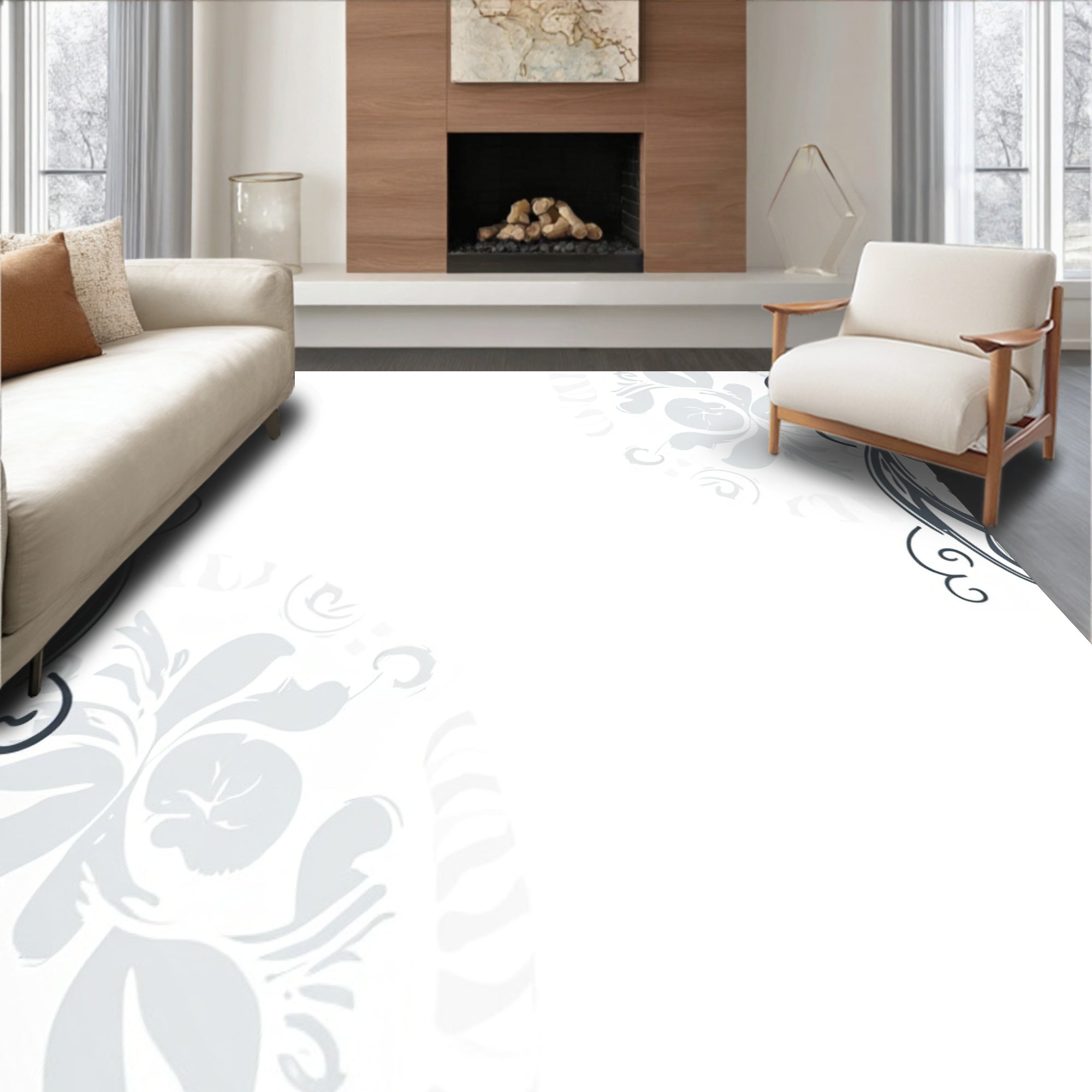 Celestial Mist Cloudburst with Ornate Spiral Embellishments(Black)