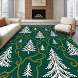 Wispy Conifer Motif Floor Absorbent Accent(Green)