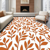 Whimsical Fall Floral Design With Interlocking Abstract Leaf(Brown)