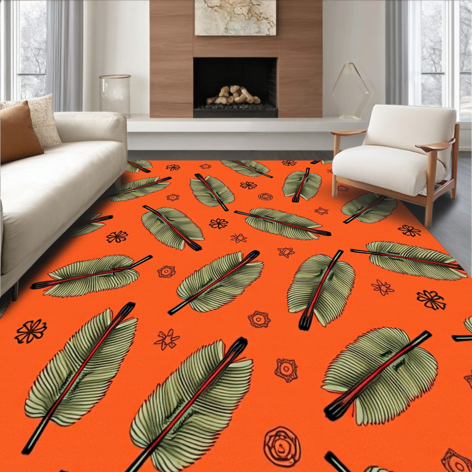 Heritage Pine Cone Print(Orange)
