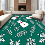Whimsical Snowman and Pine Branches Semi Circle Design(Green)