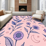 Celestial Wildflower Garden with Mushrooms and Starry Night Motifs(Pink)