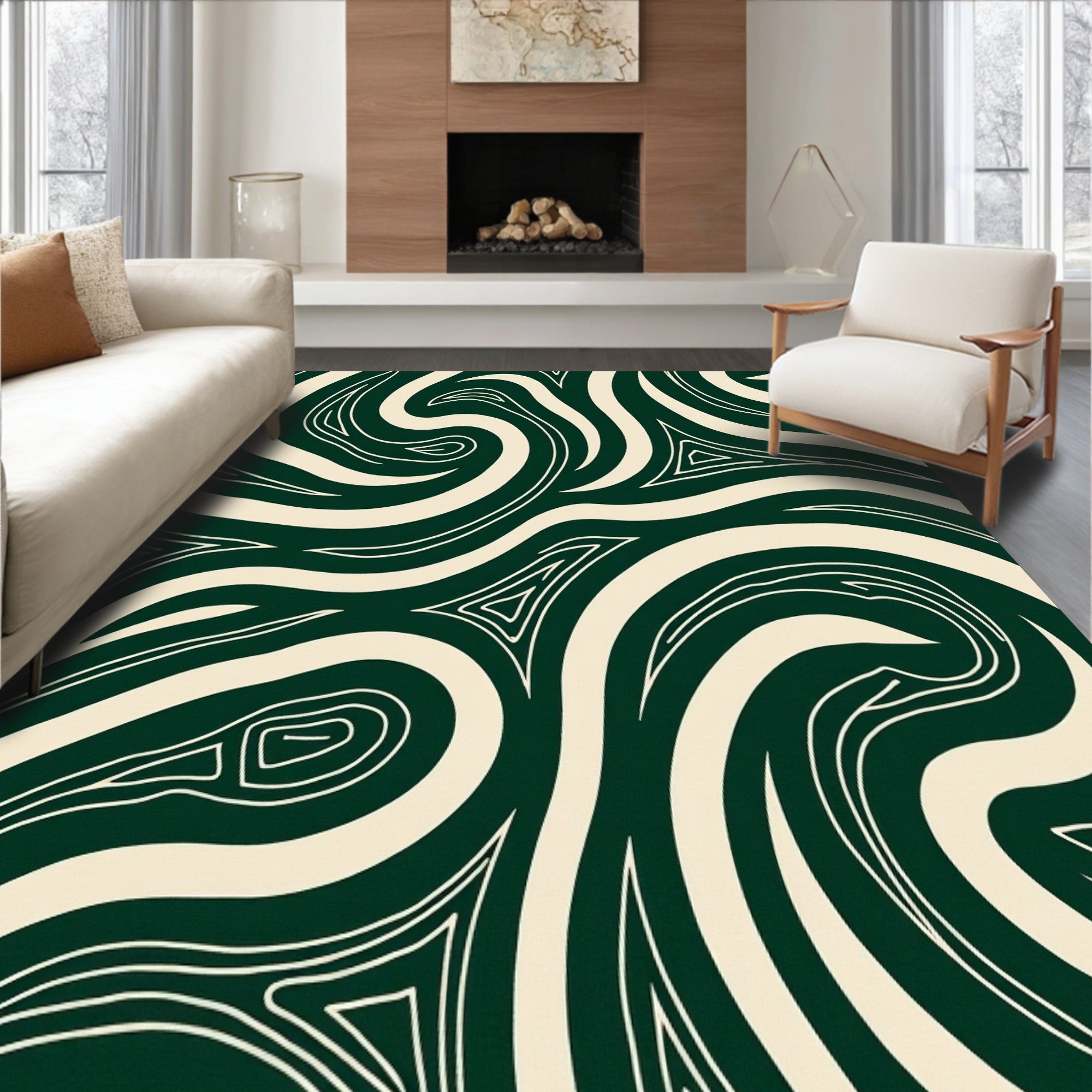 Swirling Stone Artistic Modern (Green) - ODIKA