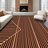 Modern Abstract Stripes Featuring Interwoven (Brown)
