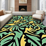 Fresh Palm Frond Mosaic with Abstract Interlocking Festive(Black)