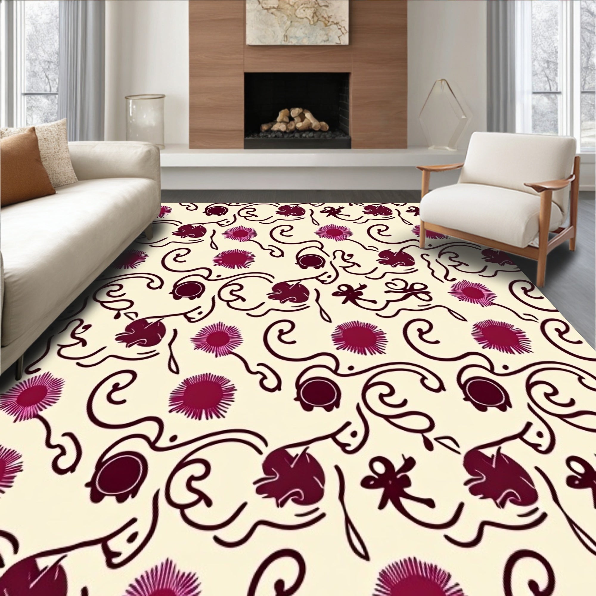 Celestial Whirlwind with Twirling Starbursts and Radiant Swirls(Ivory)