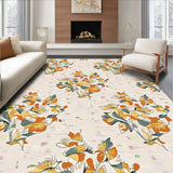 Heirloom Inspired Artistic Blooms Across Weathered Background(Orange)