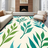 Abstract Watercolor Botanical with Fern Leaf (Blue) - ODIKA