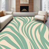 Sage Inspired Palm Frond with Abstract Interlocking Botanical Swirls(Beige)